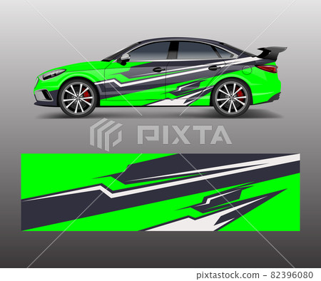 Racing car wrap design. wrap design for custom sport car. 82396080