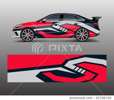 Car decal vector, graphic abstract racing designs for vehicle Sticker vinyl wrap 82396108