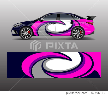 modern stripe for racing car wrap, sticker, and decal design vector. 82396112