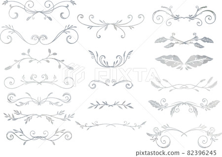 Hand-painted silver ivy pattern set vector material Hand-painted silver ivy pattern set vector material 82396245