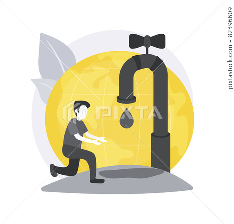 Lack of fresh water abstract concept vector illustration. 82396609