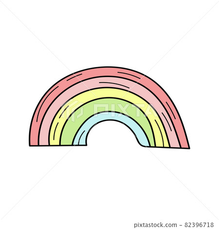 Rainbow Doodle icon. Simple hand drawn rainbow icon on white 82396718