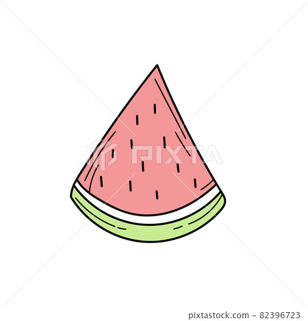 Watermelon Doodle icon. Simple hand drawn Watermelon icon on white 82396723