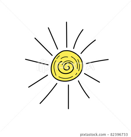 Sketch of sun. Vector illustration. Sun doodle. Simple hand drawn icon on white 82396733