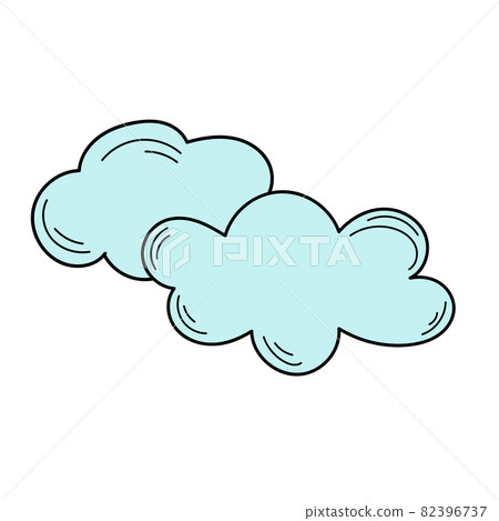 Sketch of clouds. Vector illustration. Clouds doodle icon on white Sketch of clouds. Vector illustration. Clouds doodle icon on white 82396737