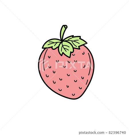 Strawberry. Hand drawn, graphic element, stylized color sketch 82396740