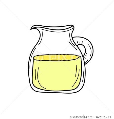 Yellow lemonade in glass jag. Fresh summer drink 82396744