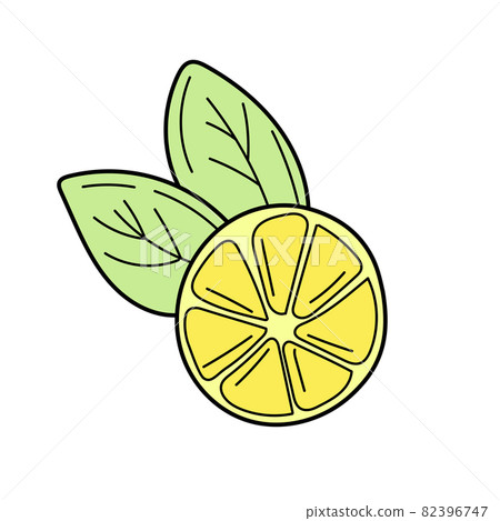 Vector hand drawn lemon. Tropical fruit. Sketch. Doodle. Summer design Vector hand drawn lemon. Tropical fruit. Sketch. Doodle. Summer design 82396747