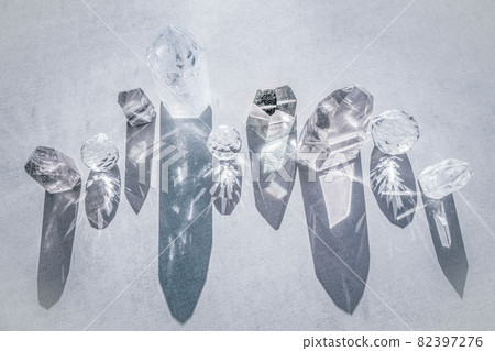 Top view of healing minerals, gemstoes for healing, spiritual practices or alternative medicine 82397276