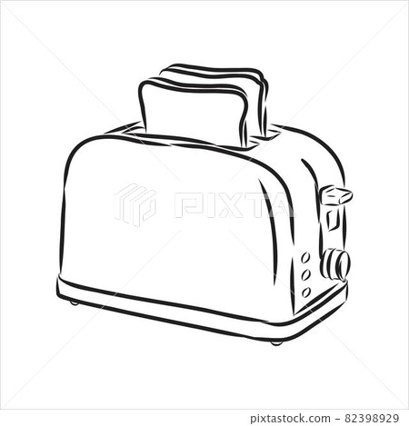 Doodle style breakfast toaster illustration in vector format. 82398929