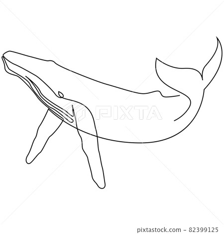 One line whale design silhouette. Hand drawn minimalism style vector illustration 82399125