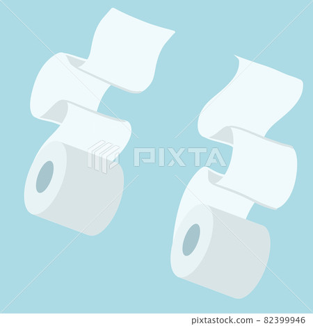Set of toilet paper. Bath element. White object. 82399946