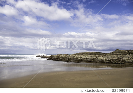 Zumaia beach in Spain Zumaia beach in Spain 82399974