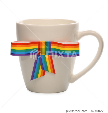 gay culture symbol with cup and rainbow ribbons gay culture symbol with cup and rainbow ribbons 82400279