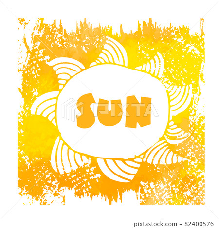 White sun on a yellow background. Hello summer.... - Stock Illustration ...