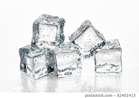 ice cubes on white background. 82401413