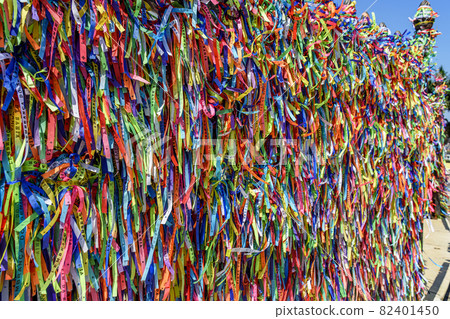 Famous ribbons of our lord do Bonfim which is believed to bring luck 82401450