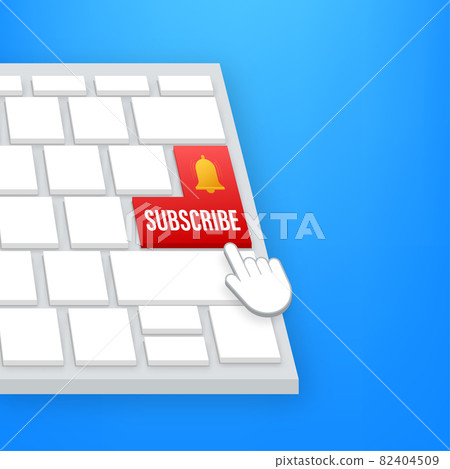 Subscribe with cursor button on keaboard. Internet icon. Pointer click icon. Vector stock illustration. 82404509