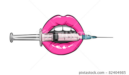 Lip injection illustration Cosmetic medical lifting beauty sketch plastic surgery hyaluron acid Lip injection illustration Cosmetic medical lifting beauty sketch plastic surgery hyaluron acid 82404985