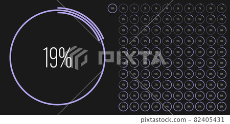 Set of circle percentage diagrams from 0 to 100 Set of circle percentage diagrams from 0 to 100 82405431