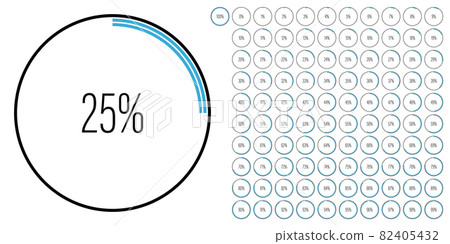 Set of circle percentage diagrams from 0 to 100 Set of circle percentage diagrams from 0 to 100 82405432