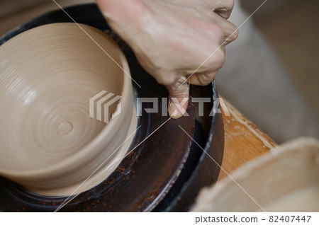 Close up picture of making a new bowl Close up picture of making a new bowl 82407447