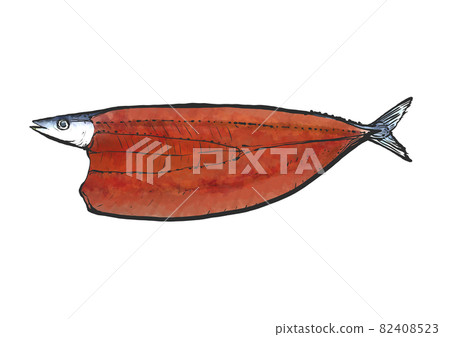 刀魚開場的手繪毛筆劃風插畫 82408523