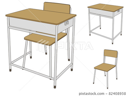 School desk chair desk chair - Stock Illustration [82408938] - PIXTA