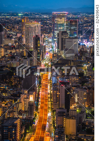 日本東京城市景觀消失的車輛·開放日，由於首都高速公路交通管製而罕見的景象......背面正在改變澀谷= 7月23日 82409643