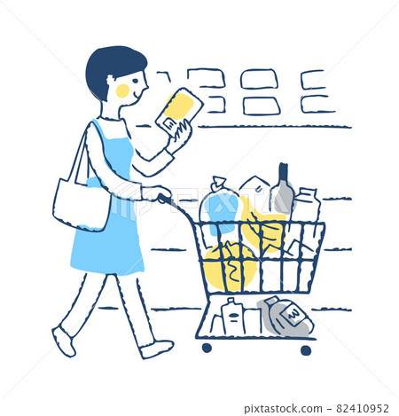 Woman shopping in a supermarket Woman shopping in a supermarket 82410952