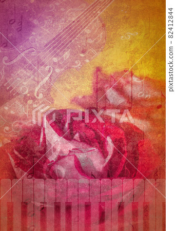 Roses bouquet and violin card Roses bouquet and violin card 82412844