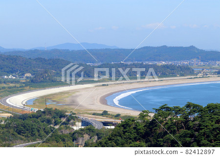 Nobiru coastal scenery seen from the Otakamori observatory, which is a spectacular view of the four major views of Matsushima, taken in 2021 in Nobiru, Higashimatsushima City, Miyagi Prefecture 82412897