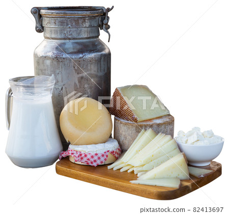 Image of dairy products on the farm 82413697