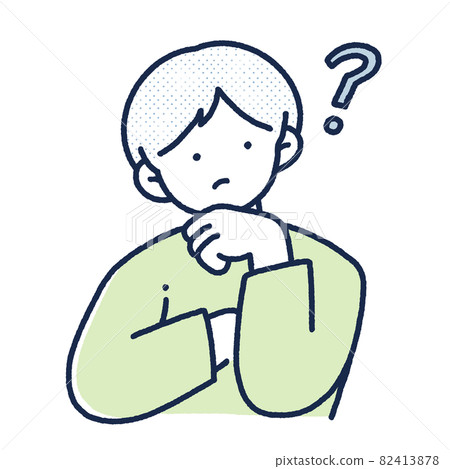 Young man thinking [Illustration material] 82413878