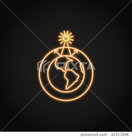 Neon greenhouse effect icon in line style Neon greenhouse effect icon in line style 82413896