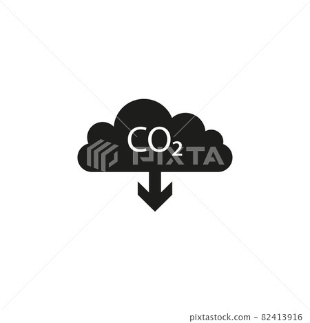 Co2, ecology, cloud icon. Vector illustration, flat design. 82413916
