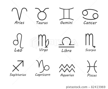 Zodiac sign icon. Vector illustration, flat design. Zodiac sign icon. Vector illustration, flat design. 82413969