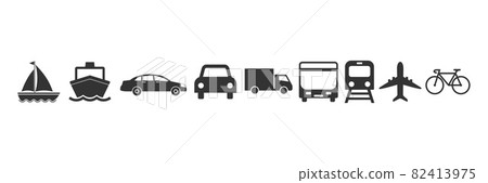Transports, delivery icons. Vector illustration, flat design. Transports, delivery icons. Vector illustration, flat design. 82413975