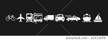 Transports, delivery icons. Vector illustration, flat design. 82413976