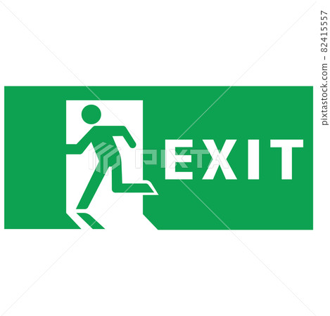 Emergency exit pictogram sign English 82415557