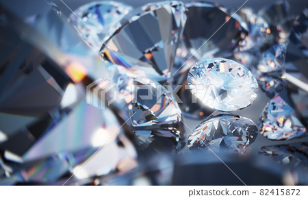 Beautiful 3D Rendered Shiny Diamond in Brilliant Cut on Black Background , Crystal Background Beautiful 3D Rendered Shiny Diamond in Brilliant Cut on Black Background , Crystal Background 82415872