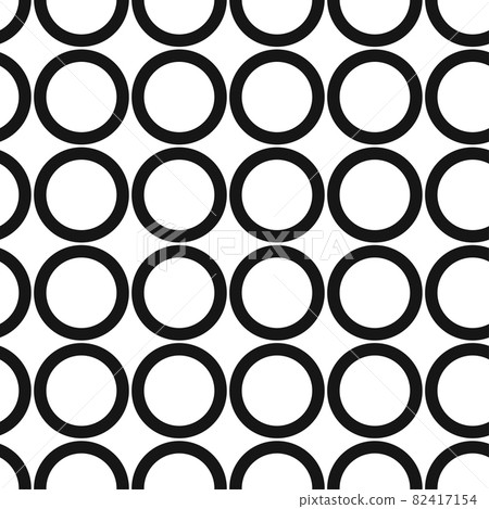 Rings, round shapes made of lines. Seamless minimalistic pattern of linear circles and rings. Vector 82417154