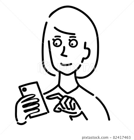 Woman operating a smartphone 82417463