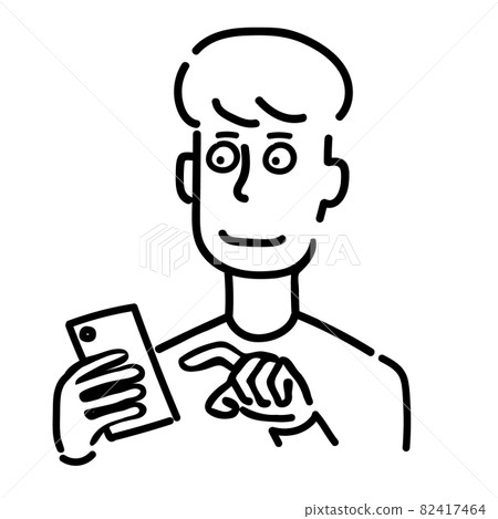 A man operating a smartphone 82417464
