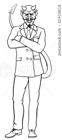 Devil Evil Businessman in Suit 82418618
