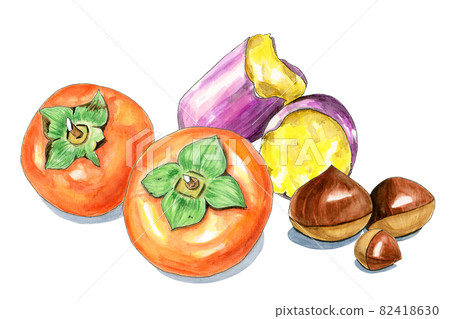 Autumn taste image [Hand-painted watercolor] 82418630