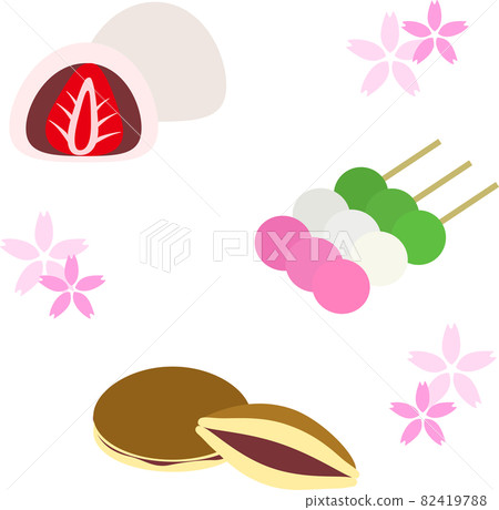 Illustration material of Japanese sweets 82419788