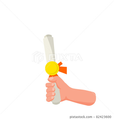 Hand hold diploma. Graduation from high school and university Hand hold diploma. Graduation from high school and university 82423600