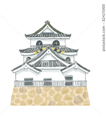 Illustration of Hikone Castle, a tourist destination in Shiga Prefecture 82425000