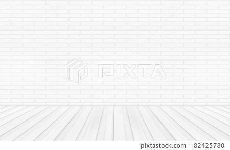 White empty wooden floors with brick wall background. 82425780